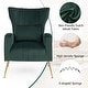 preview thumbnail 15 of 30, Costway Velvet Upholstered Wingback Chair with Lumbar Pillow & Golden - See Details