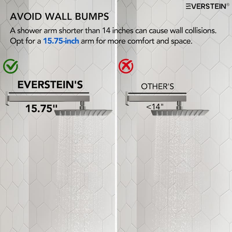 Slide Bar High-Pressure Balancing Shower System 10" Rainfall Shower Head with Handheld Shower