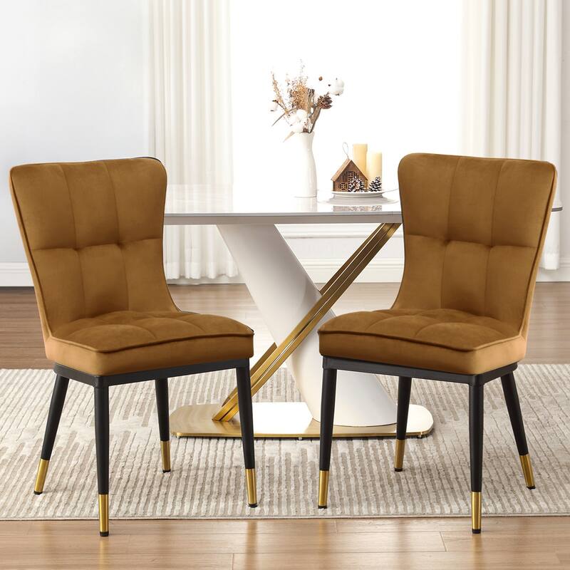 Modern Velvet Upholstered Dining Chairs, Set of 2/4 - 35.8"H x 18.9"W x 23.2"D