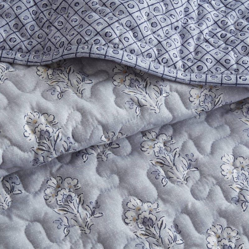 Madison ParK Linwood 3 Piece Ruffle Printed Quilt Set