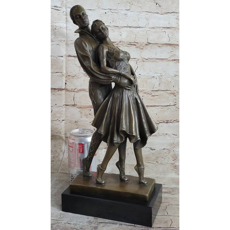 Pair Of Professional Dancer Duo Ballroom Dancers Competition Bronze Sculpture