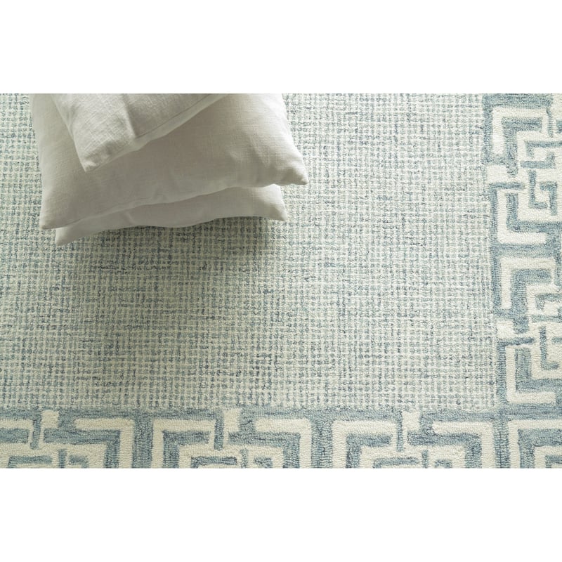 EXQUISITE RUGS Caprice Hand-tufted New Zealand Wool Aqua Area Rug.