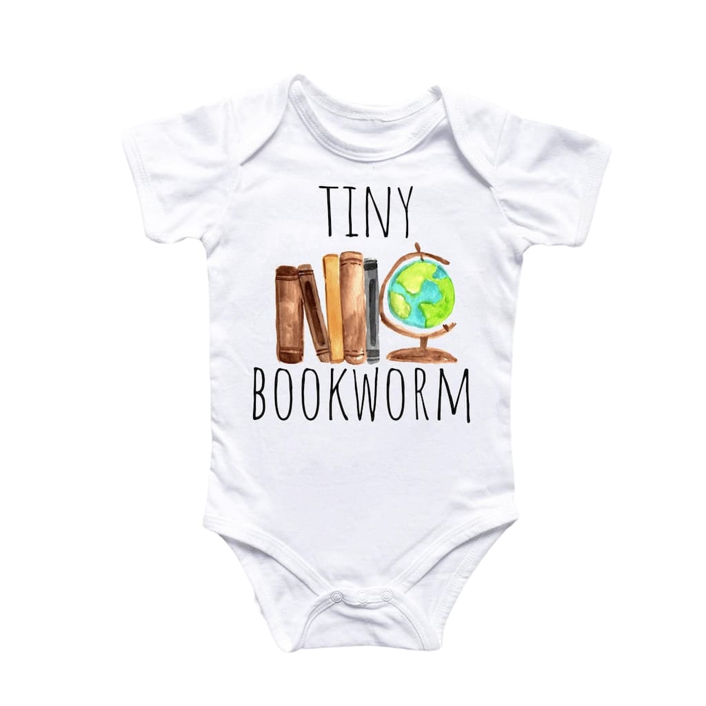 Book Worm Library - Baby Boy Girl Clothes Infant Bodysuit Funny Cute Newborn