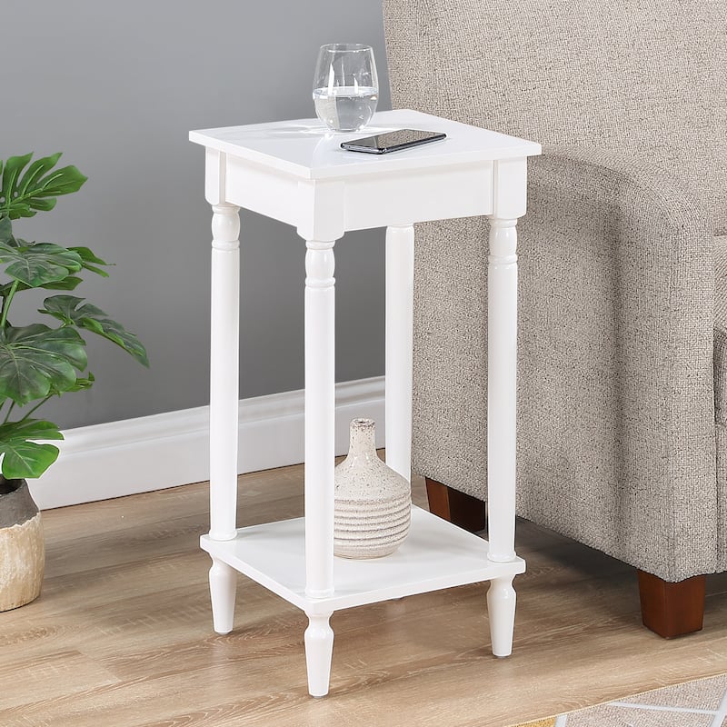 End Table with Shelf, Elegant Two Tier Accent Table with Turned Legs for Living Room, Bedroom or Small Spaces - 14
