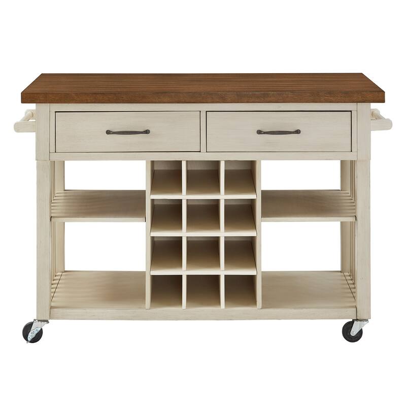 Eleanor Kitchen Island with Wine Rack by iNSPIRE Q Classic