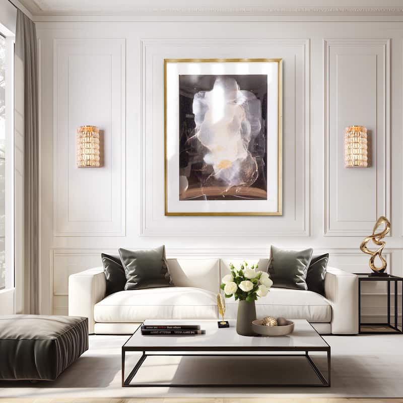 Modern Crystal LED Wall Sconces Rose Gold Light Dimmable Vanity Light - Rose Gold - W6.4" x H11.2" x D4.7"
