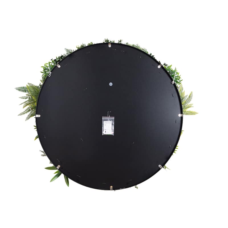 Amalfi Coast Round Framed Living Wall Panel - 40" - Green