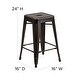 preview thumbnail 48 of 64, Backless Distressed Metal Indoor/Outdoor Counter Height Stool