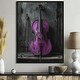 preview thumbnail 1 of 12, Designart "Purple Black Cello Music Instrument" Music Framed Wall Art - Traditional Wall Decor Art Purple Wall Art Print 12 in. W x 20 in. H - Black