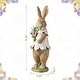 preview thumbnail 23 of 22, Glitzhome Easter Resin Bunny Boy Girl Table Statue Decoration Rabbit Figurine with Flower Party Ornaments