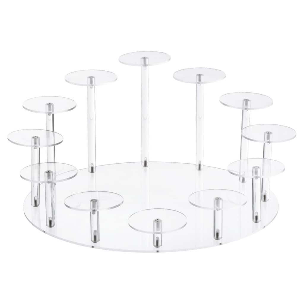 Acrylic Cupcake Stand for 12 Cupcakes Pastry Serving Platter for Birthday Party - Transparent