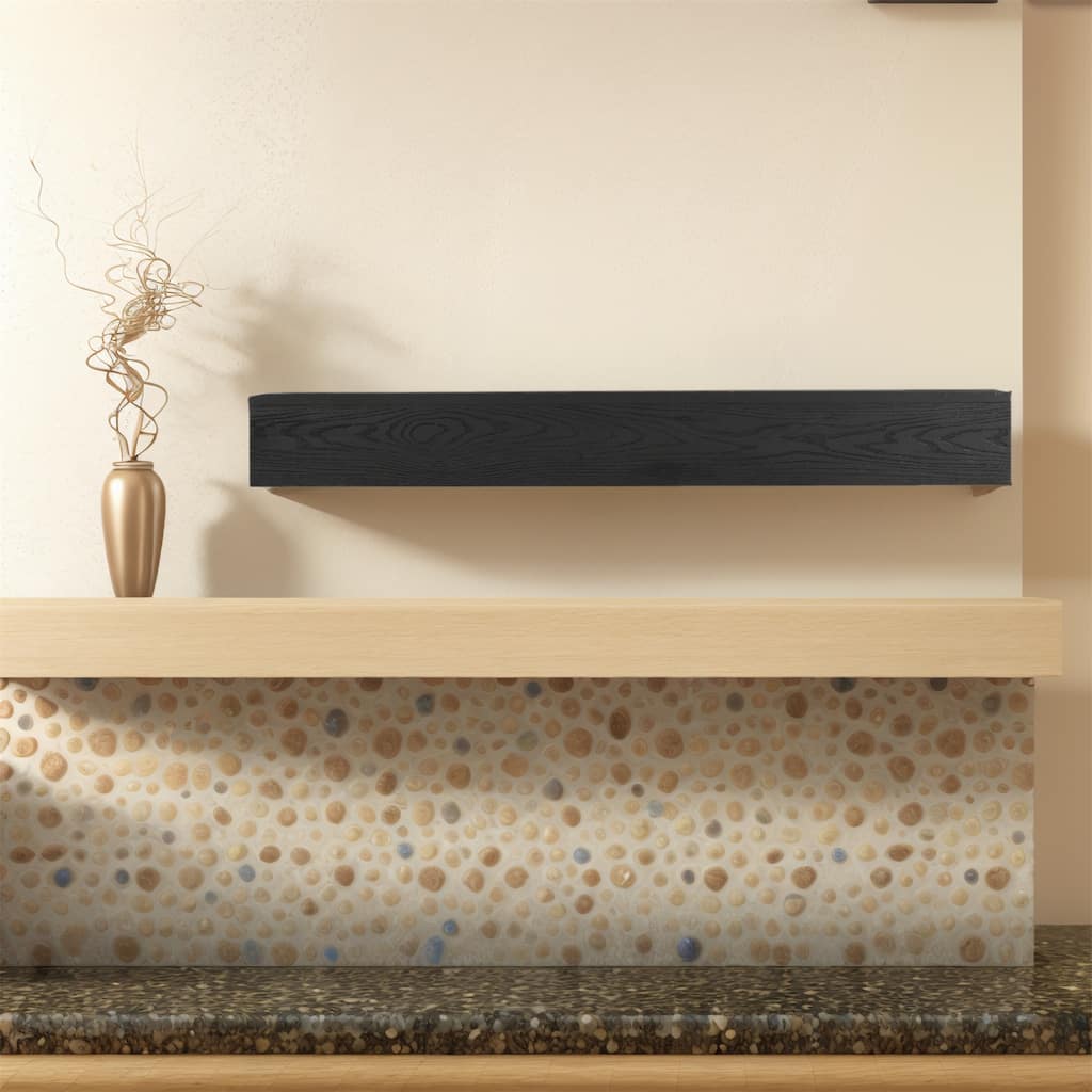 60" Embossed Fireplace Mantel Western Red Cedar Wall-Mounted & Floating Shelf