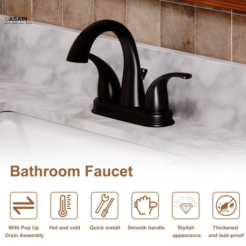 4 in. Center Set Double Handle Bathroom Faucet