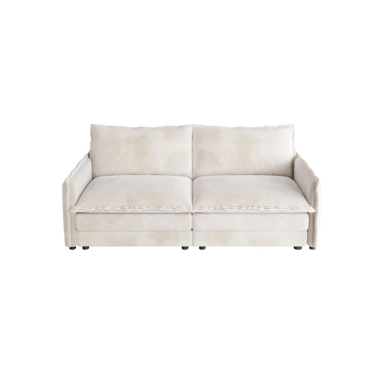 Minimalist Sofa Couch Sleeper Sofa Couch with Wood Frame, Loveseat 2-Seater Couch for Living Room Bedroom