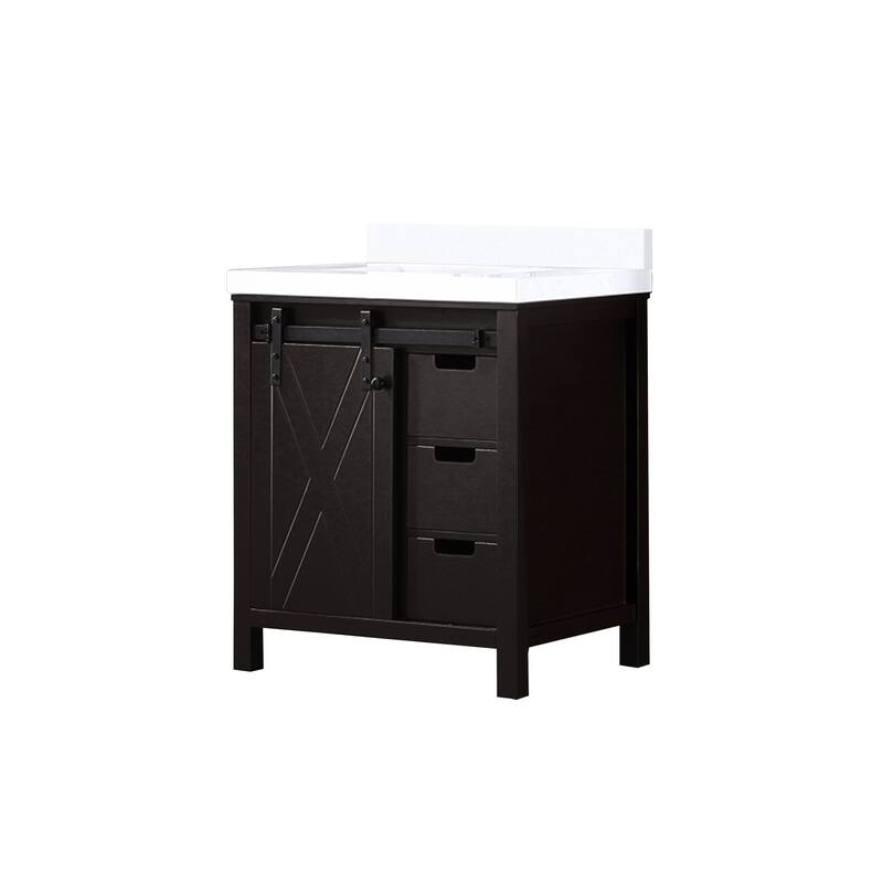Marsyas 30 in W x 22 in D Brown Bath Vanity and Cultured Marble Countertop