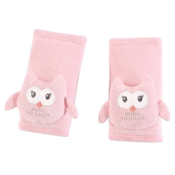 slide 1 of 1, Hudson Baby Infant Girl Cushioned Strap Covers, Pink Owl, One Size - Pink Owl - One Size One Size - Pink Owl