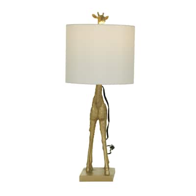 Polyresin Giraffe Room Table Lamp - Gold - Roche River Decor