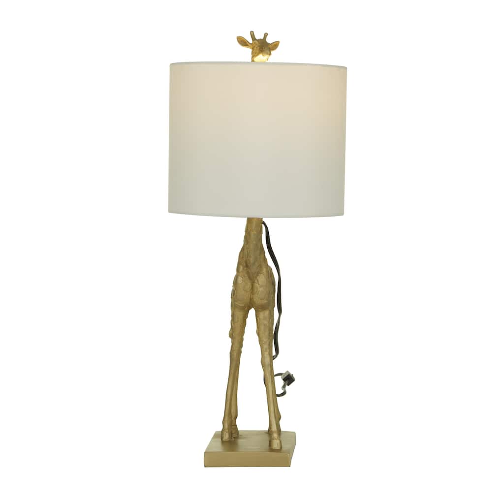 Polyresin Giraffe Room Table Lamp - Gold - Roche River Decor
