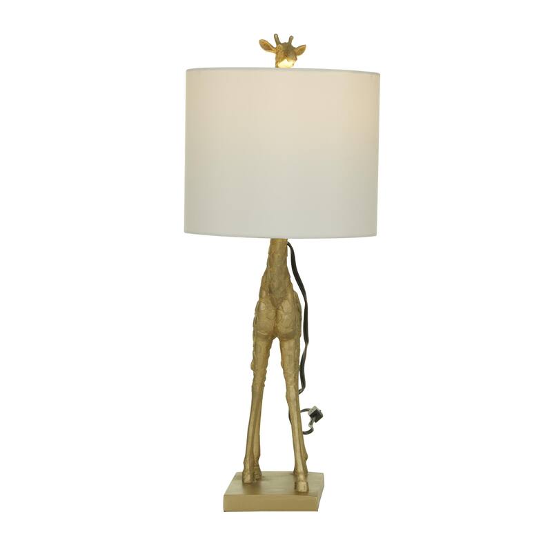 Polyresin Giraffe Room Table Lamp - Gold - Roche River Decor - Gold