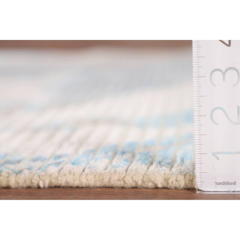 Modern Accent Rug Hand-Knotted Abstract Wool Carpet - 3'0"x 5'2"