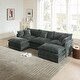 preview thumbnail 70 of 162, Cloud Chenille Upholstered Modular Sectional Sofa with DIY Combination Design Gray 3-Seater Sofa+Ottomans*2