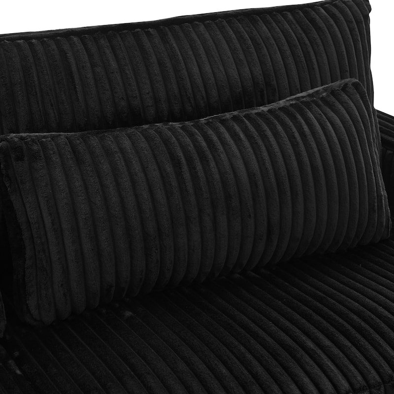 80.31" Modern Corduroy Loveseat Sofa with 4 Pillows, Upholstered Couch with Deep Seat for Living Room