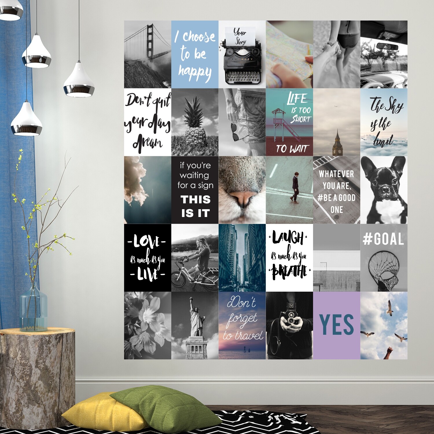 Shop Walplus Travel Collage Plates Wall Sticker Decal Diy Art Home Decor Overstock 31951324