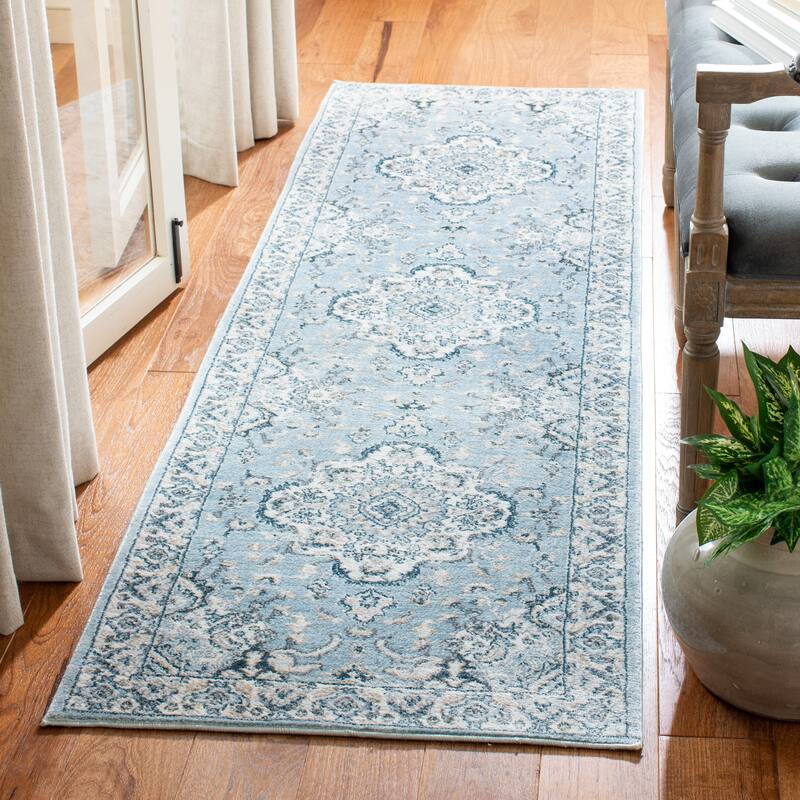 SAFAVIEH Isabella Kristy Vintage Oriental Rug - 2'2" x 9' Runner - Light Blue/Cream