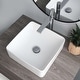 preview thumbnail 1 of 12, STYLISH 15 inch Porcelain Ceramic Rectangular Vessel Sink Above Counter - 14 1/2" x 14 1/2" x 5" White