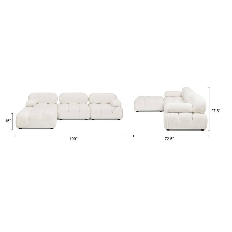 Marcel 109.5" Bubble Modular Modern Reversible Sectional