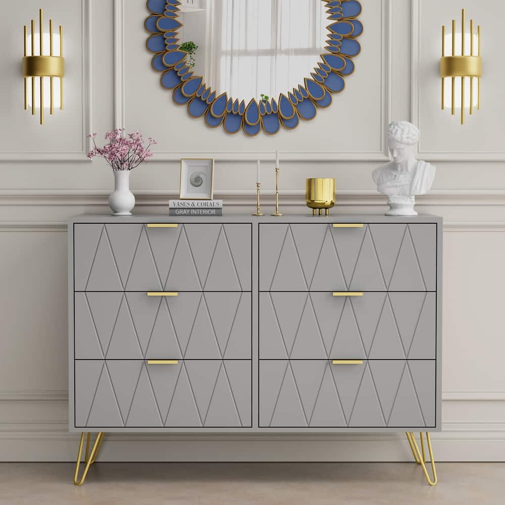 6 Drawer Dresser Drawer Chest Storage Cabinet Organizer