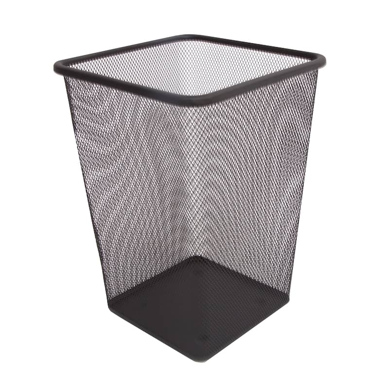Kenney Storage Made Simple Metal Mesh Waste Paper Basket - Black