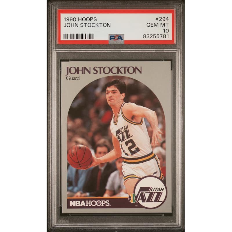 John Stockton 1990 Hoops Basketball Card #294 Graded PSA 10 - 8'6" x 11'6"