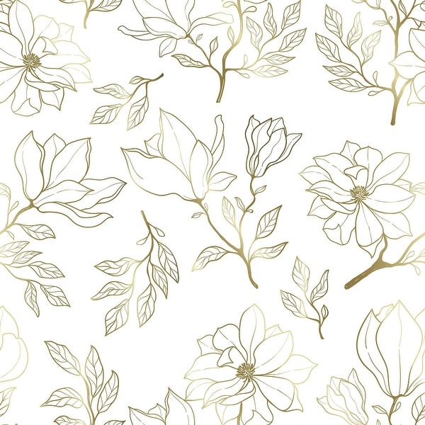 Beige Floral Design Pvc Wallpaper For Home