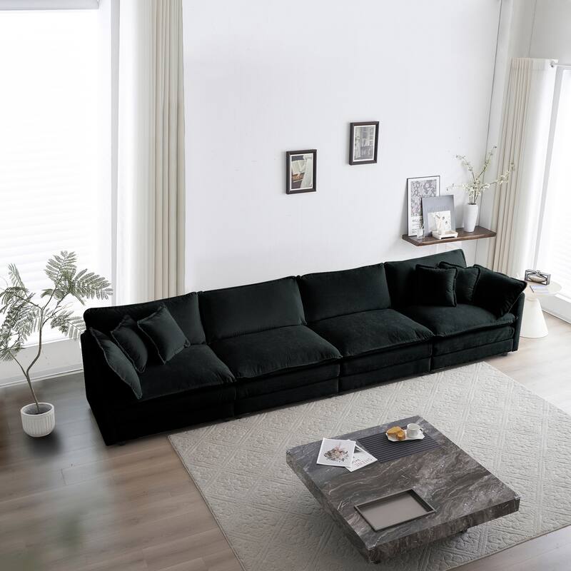 Cloud Chenille Upholstered Modular Sectional Sofa with DIY Combination Design