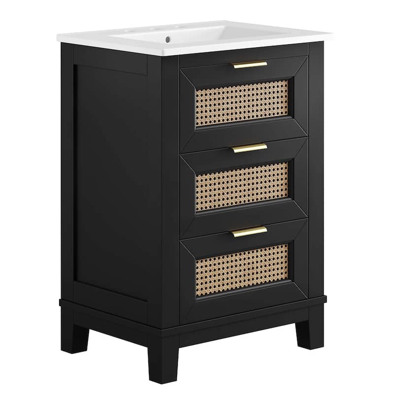 Dixie 24" Solid Wood Bathroom Vanity - Matte - Single Vanities - White
