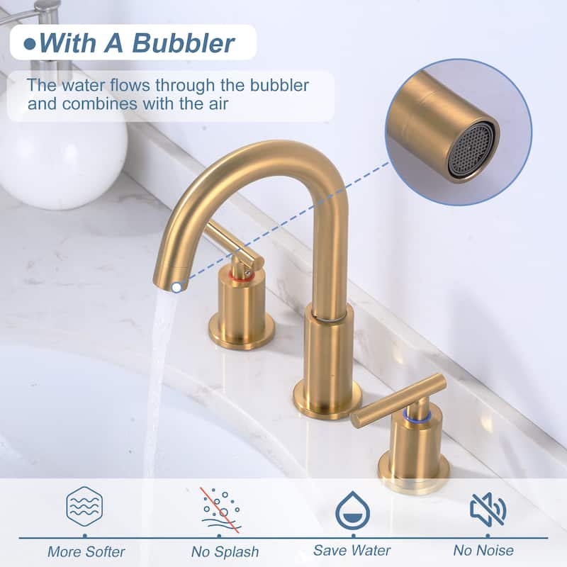 WOWOW Widespread 8 in.Double Handle Bathroom Faucet
