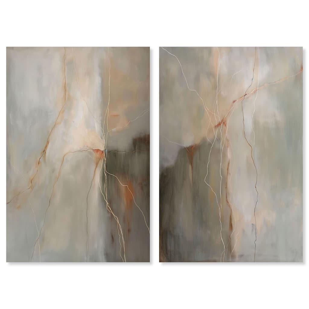 Abstract Traces Set Canvas Set of 2 by Art Remedy, Gallery Wrapped