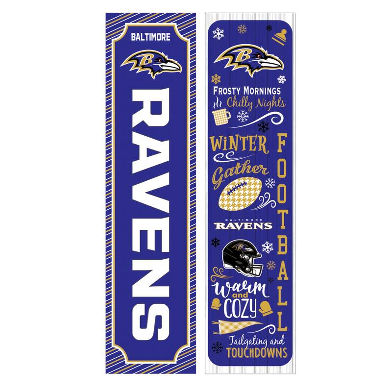 47" Double Sided Seasonal Porch Leaner, Baltimore Ravens - 47" x 11.25"