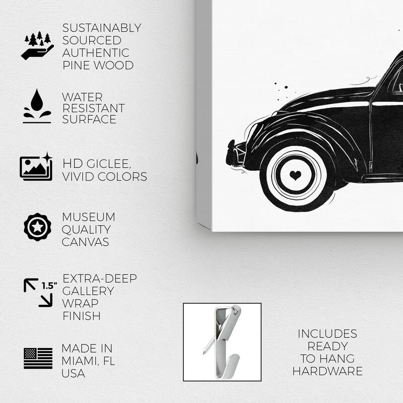 Wynwood Studio Fashion and Glam Fashion Holiday Buggy Black and Modern & Contemporary Wall Art Canvas Print
