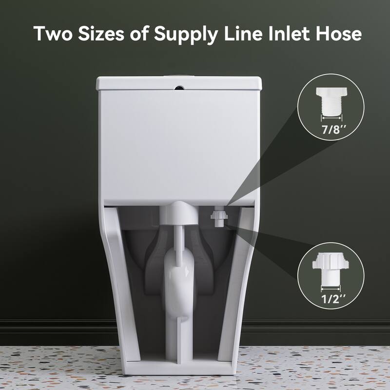 HOROW White Elongated One Piece ADA Height Toilet Dual Flush 0.8/1.28 GPF Flush with Durable Fill Valve - N/A
