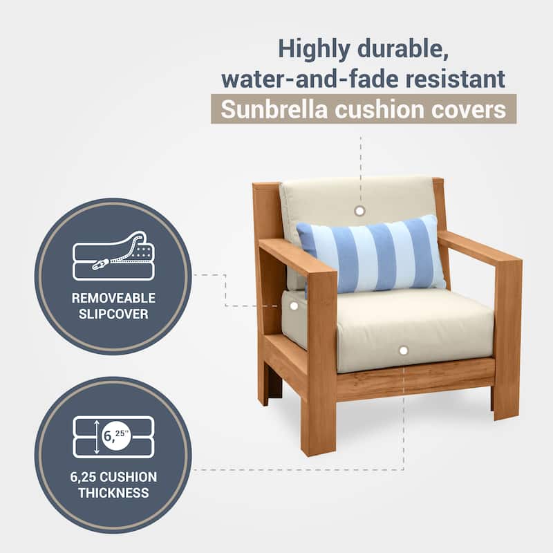 Cambridge Casual Logan 3-piece Teak Outdoor Set with Sunbrella Cushion