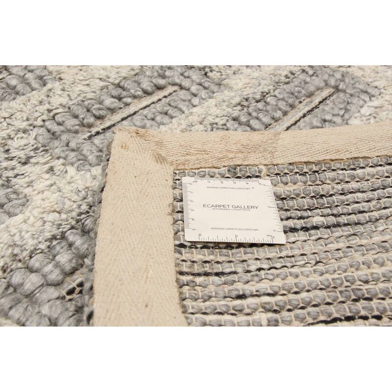 ECARPETGALLERY Braid weave Sienna Grey Wool Rug - 5'1 x 8'0