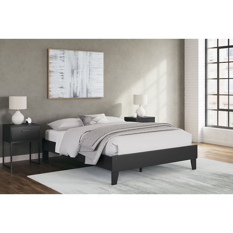 Signature Design by Ashley Socalle Platform Bed - Black - Queen