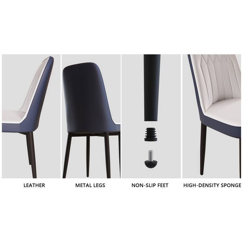 5-Piece Dining Table Set for 4, Kitchen Table Set with PU Leather Chairs & Ergonomic Backrest for Dining Room