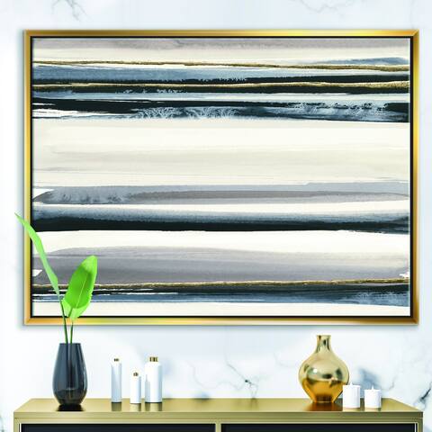 Designart "Gold Watercolor Amethyst II" Modern & Contemporary Framed Canvas - Grey