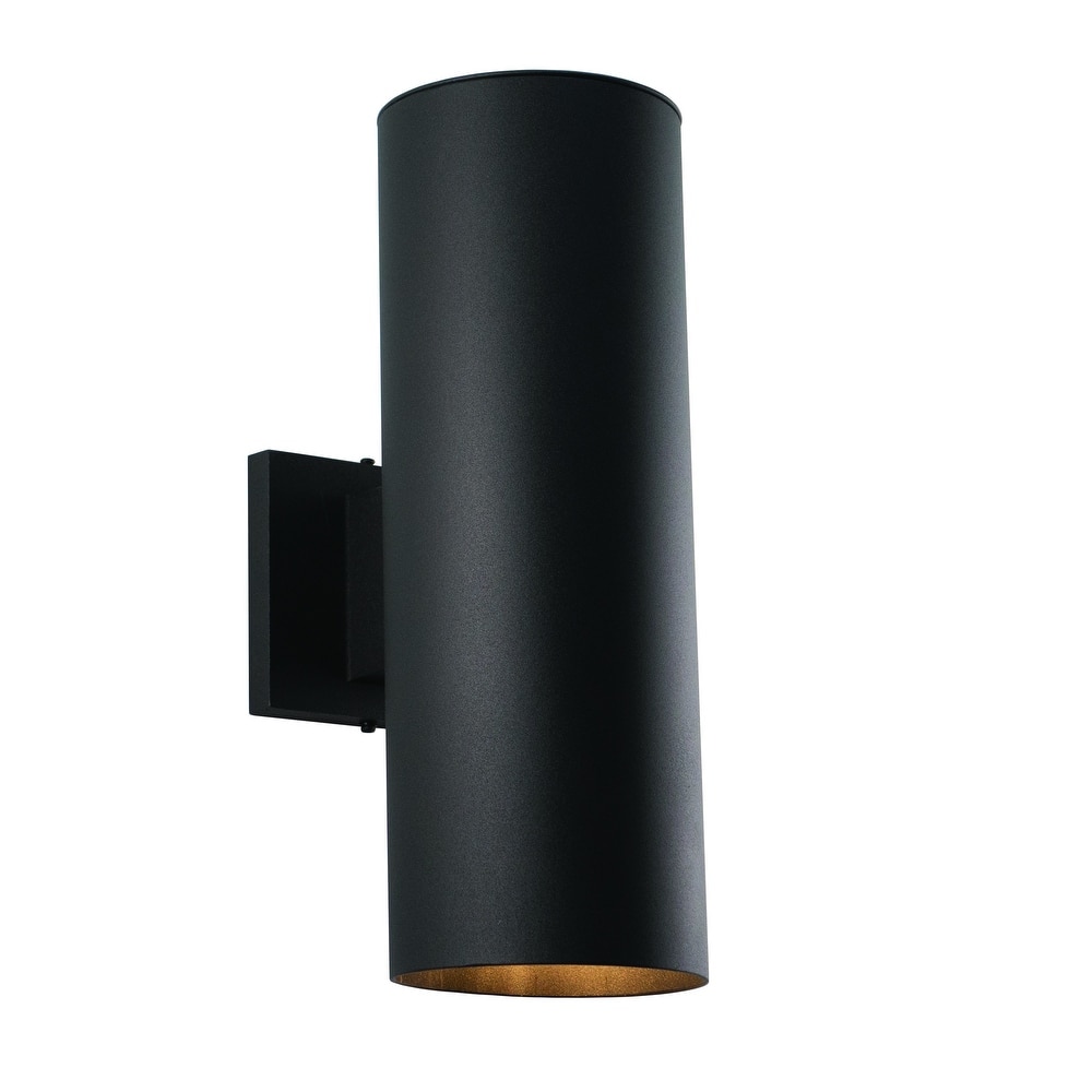 VAXCEL Chiasso 2-Light Outdoor Wall Sconce Rust-Resistant Aluminum Metal Shade, Up-Down Wall Wash, LED Compatible