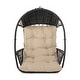 preview thumbnail 2 of 14, Greystone Outdoor/Indoor Wicker Hanging Chair w/8-foot Chain by Christopher Knight Home Brown + Tan