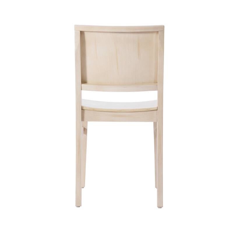 2 Pack Commercial Solid Wood Dining Chair with Curved Backrest - 17.75"W x 21.25"D x 33.5"H
