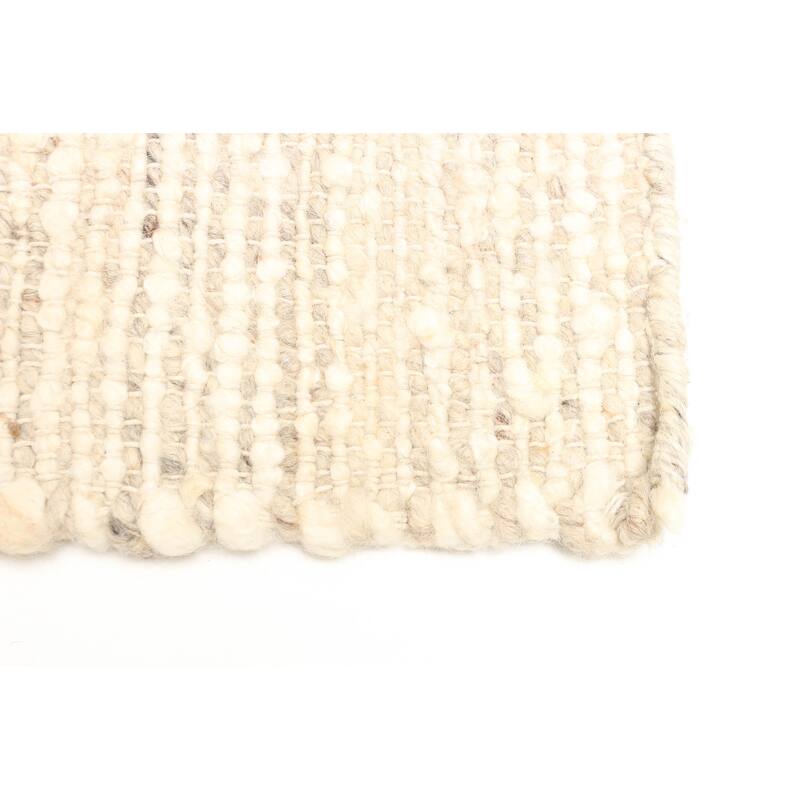 ECARPETGALLERY Braid weave Sienna Beige Wool Rug - 5'1 x 8'4